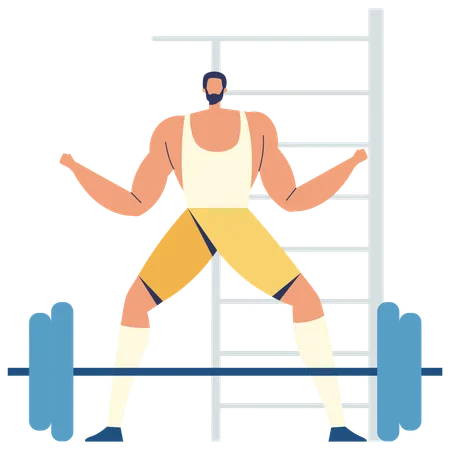 Athlete prepares for weight lifting competition  Illustration