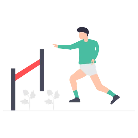 Athlete reaching finish line Illustration