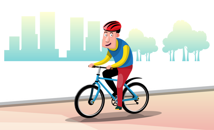 Athlete riding bicycle  Illustration