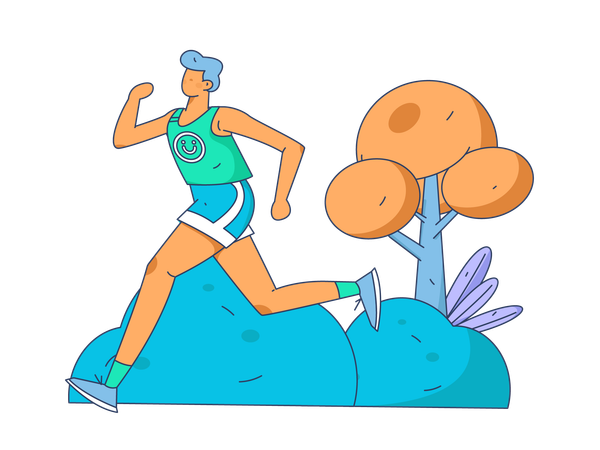 Athlete runs for competition  Illustration