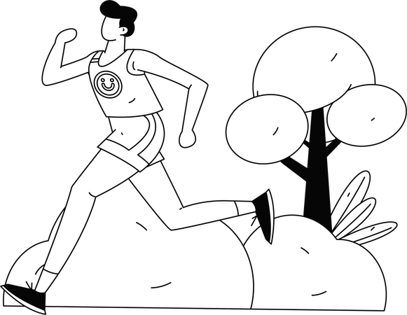 Athlete runs for competition  Illustration
