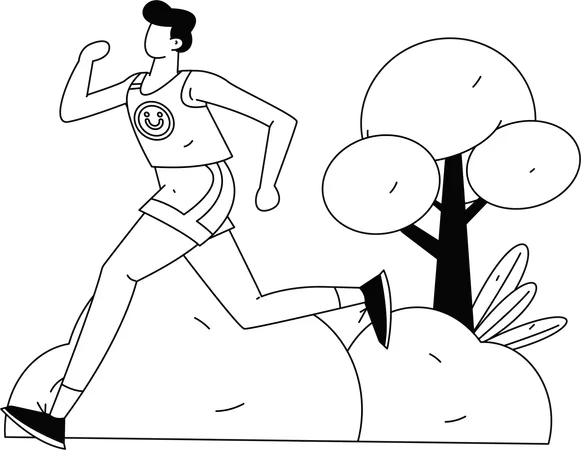 Athlete runs for competition  Illustration