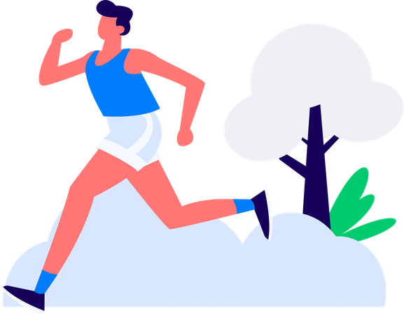 Athlete runs for competition  Illustration