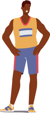 Athlete standing Illustration