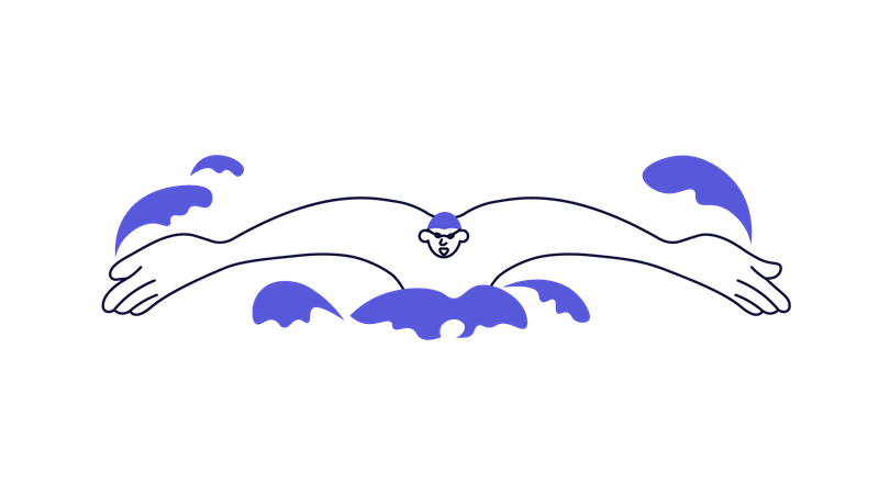 Athlete swimmer swimming crawl  Illustration