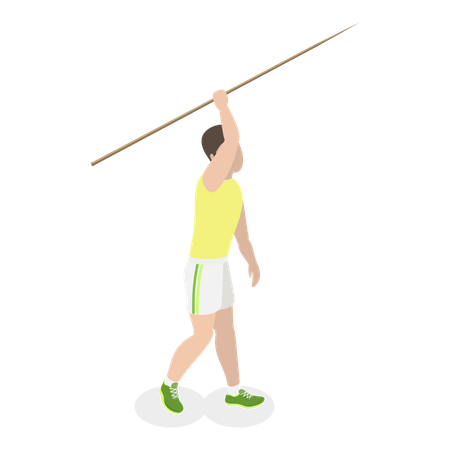 Athlete Throwing Javelin  Illustration