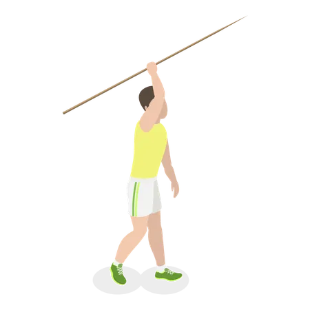 Athlete Throwing Javelin  Illustration