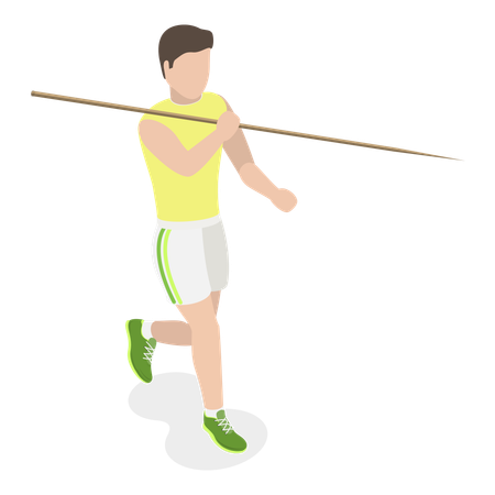 Athlete Throwing Javelin  Illustration