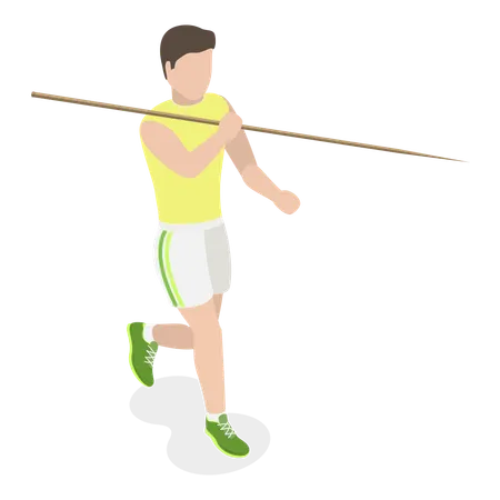 Athlete Throwing Javelin  Illustration