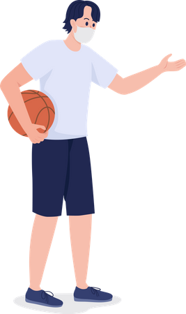 Athlete wearing mask  イラスト