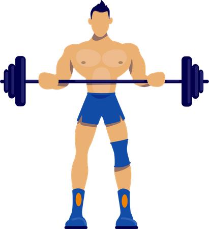 Athlete with barbell Illustration