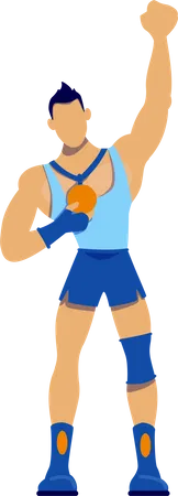 Athlete with gold medal Illustration