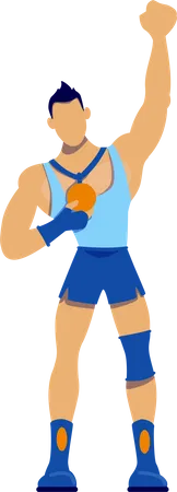 Athlete with gold medal  Illustration