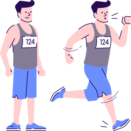 Sportler beim Training  Illustration