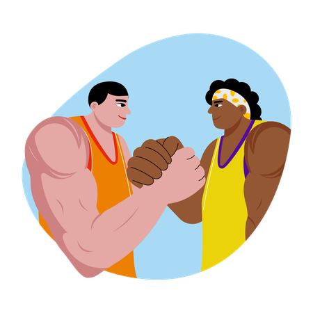Athletes doing arm wrestling  Illustration