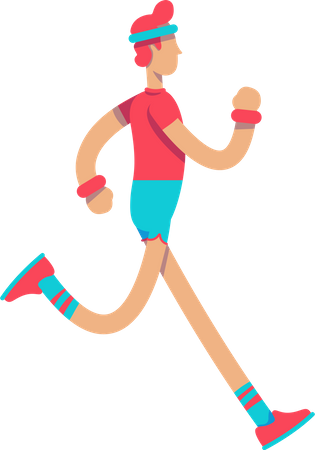 Athletic man jogging Illustration