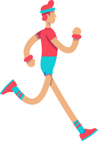 Athletic man jogging  Illustration