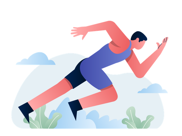 Athletic runner Illustration