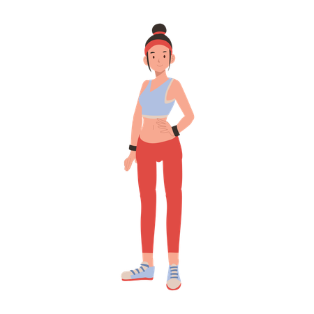 Athletic woman in sportswear posing confidently for fitness motivation and gym training  Illustration