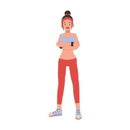 Athletic woman in sportswear posing confidently for fitness motivation and gym training  Illustration