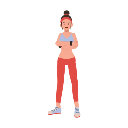 Athletic woman in sportswear posing confidently for fitness motivation and gym training  Illustration