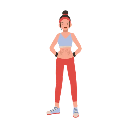 Athletic woman in sportswear posing confidently for fitness motivation and gym training Illustration