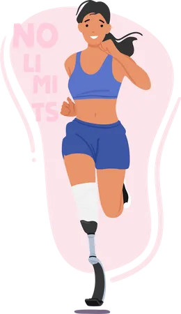 Athletic woman with leg prosthesis Illustration