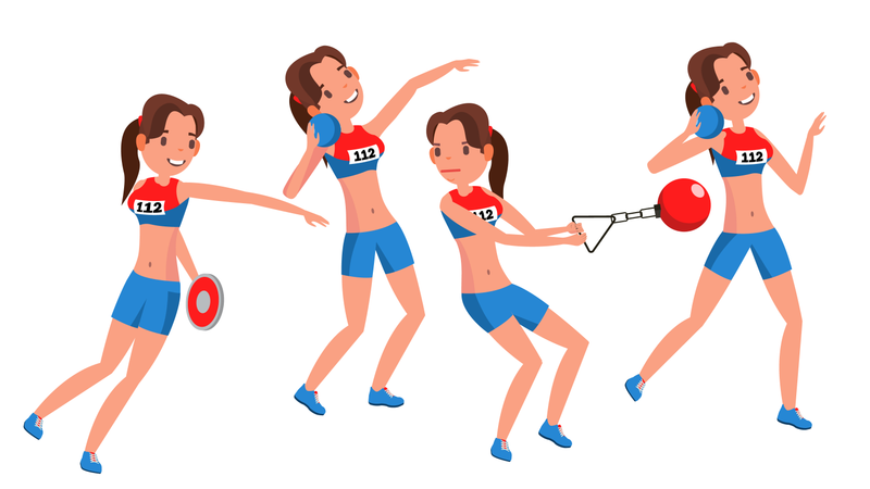 Athletics Female Player Illustration