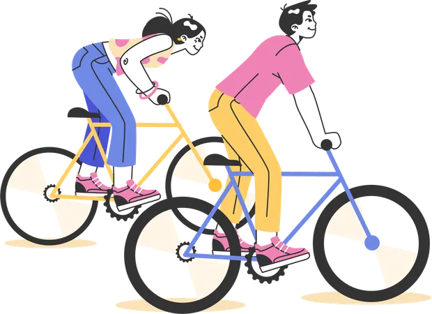 Atividade de pedalada  Ilustração