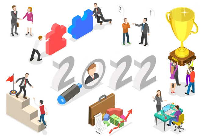 Atividades empresariais de 2022  Ilustração