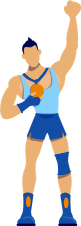 Atleta con medalla de oro  Ilustración