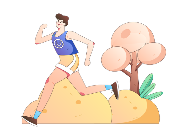 Atleta corre para competição  Ilustração