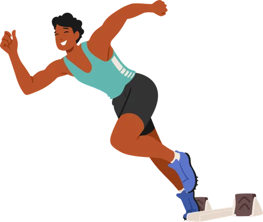 Corredor masculino atleta  Ilustración