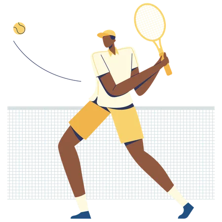 Atleta dando golpe de backhand  Ilustração