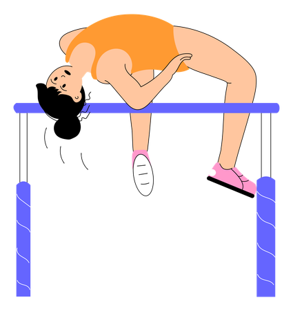 Atleta olímpico fazendo salto em altura  Ilustração