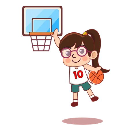 Atleta de baloncesto femenino  Ilustración