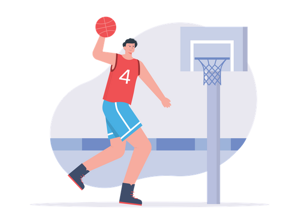 Atleta de baloncesto masculino  Ilustración