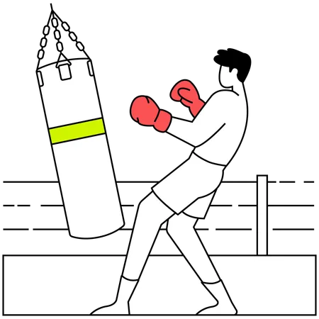 Atleta de boxe  Ilustração