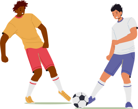 Atleta de futebol jogando futebol  Ilustração