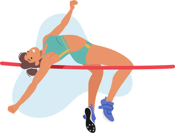 Atleta femenina de salto de altura  Ilustración