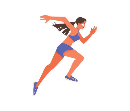 Atleta feminina correndo  Ilustração