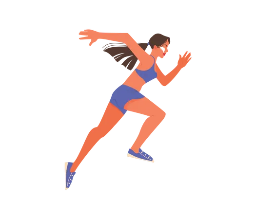 Atleta feminina correndo  Ilustração