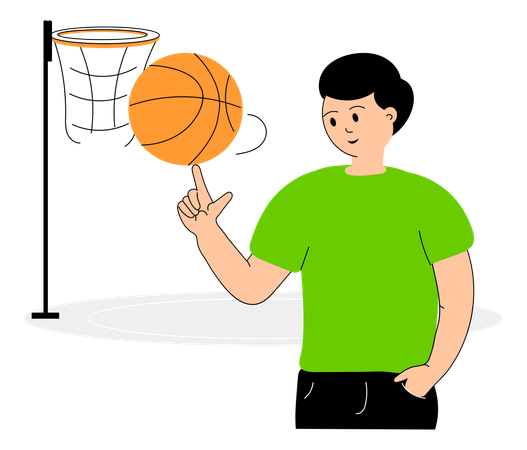 Atleta jogando basquete  Ilustração