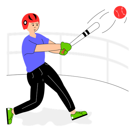 Atleta jogando beisebol  Ilustração