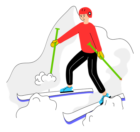 Atleta jugando biatlón  Ilustración