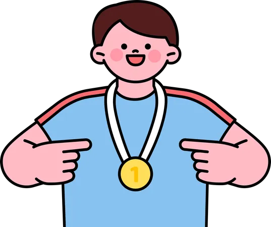 Atleta ganador del atleta masculino  Ilustración
