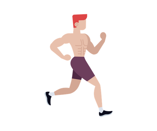Atleta masculino corriendo en carrera  Ilustración
