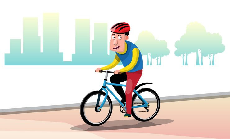 Atleta montando bicicleta  Ilustración