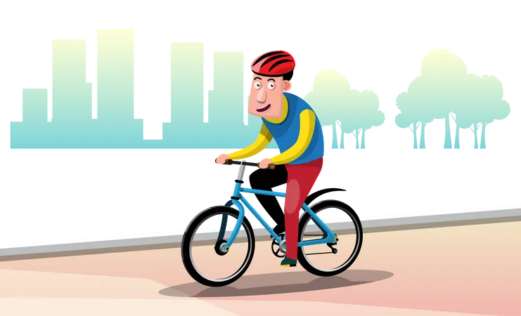 Atleta montando bicicleta  Ilustración