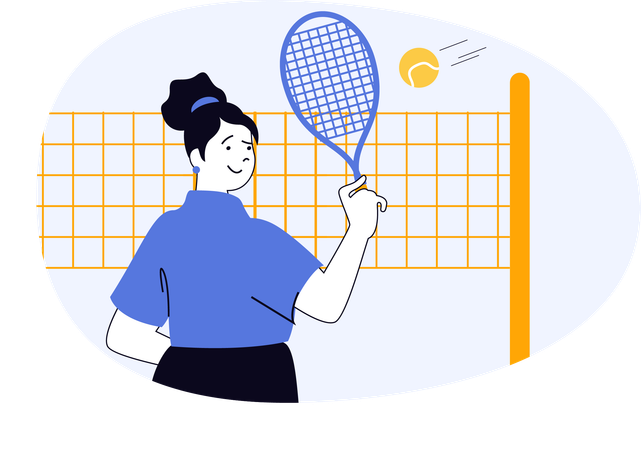 Atleta participa de partida de badminton  Illustration